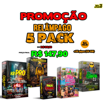 PROMOÇÃO RELÂMPAGO - OS 5 MELHORES PACK DO SITE POR - R$ 147,90